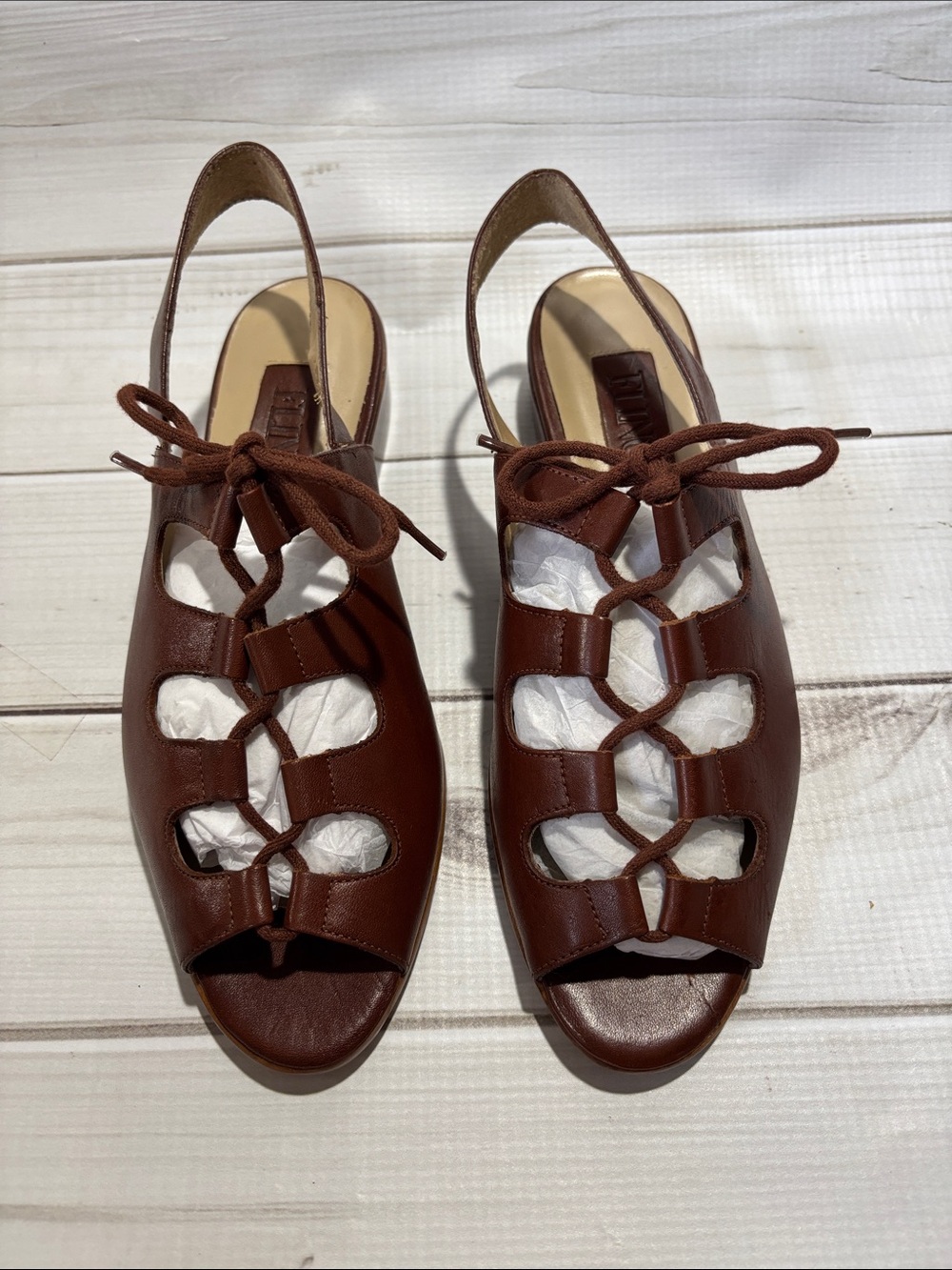 Brown Women's Lace-Up Slingback Sandals